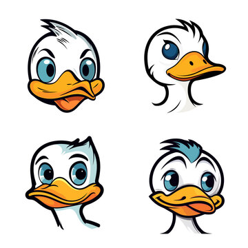 Duck Logo Design. Simple Icon Duck Vector Template