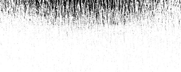 Monochrome texture composed of irregular graphic elements. Distressed uneven grunge background. Abstract vector illustration. Overlay for interesting effect and depth. Isolated on white background. - obrazy, fototapety, plakaty