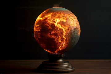 A flaming globe. Generative AI