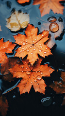 Close-up of vibrant autumn leaves, a detailed seasonal masterpiece