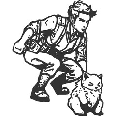 Mighty Warden Vintage Illustration Vector