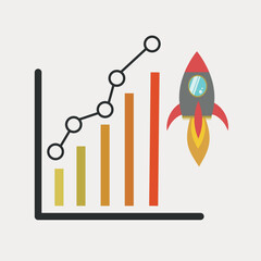 business chart with arrow