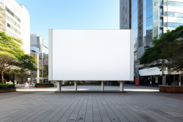 Empty signboard for advertising, billboard with space for mockup information, billboard on city...