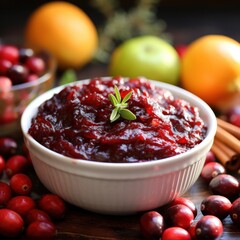 Sweet cranberry sauce with hints of citrus and spices