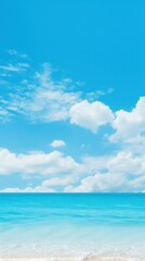 Fototapeta na wymiar Dreamy beach with blurred ocean waves and sky