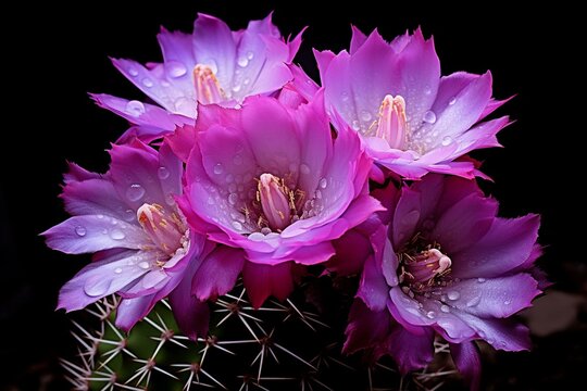 Light purple flower of cactus. Generative AI