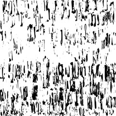 Monochrome texture composed of irregular graphic elements. Distressed uneven grunge background. Abstract vector illustration. Overlay for interesting effect and depth. Isolated on white background.