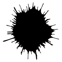 Grunge brush sticker . hand drawn black