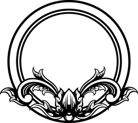 Vintage border frame engraving ornament for wedding
