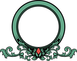 Vintage border frame engraving ornament for wedding
