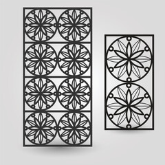 Floral Harmony: Vector CNC Panel Template for Interior Décor