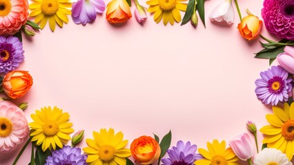 Obraz premium frame made of colorful flowers