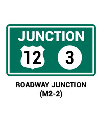 Template Roadway Junction Guide sign US ROAD SYMBOL SIGN MUTCD