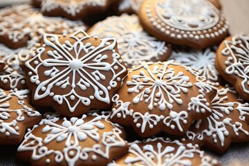gingerbread cookies with the icing Generative AI