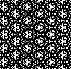 Fototapeta premium Black and white seamless abstract pattern. Background and backdrop. Grayscale ornamental design. Mosaic ornaments. Vector graphic illustration. EPS10.