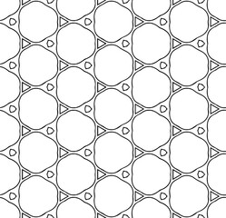 Black and white seamless abstract pattern. Background and backdrop. Grayscale ornamental design. Mosaic ornaments. Vector graphic illustration. EPS10.