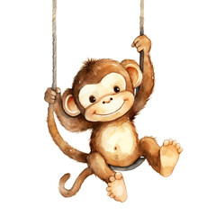 Cute Monkey on a rope