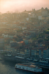 View of the old city of Porto with the river Douro on the front, Porto, Portugal