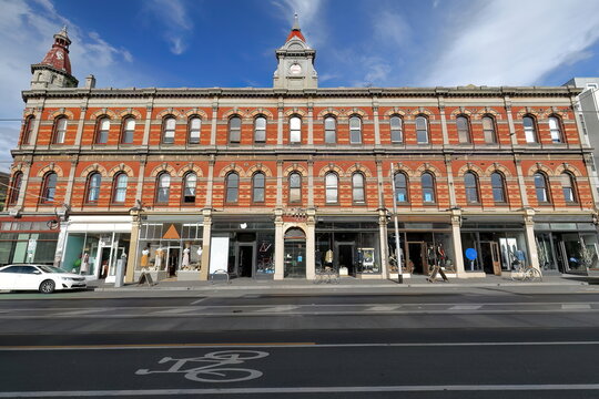 Heritage building from AD 1888, southeastern corner of Brunswick and Greeves Streets, Fitzroy suburb. Melbourne-Australia-994