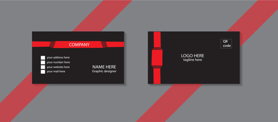 Creative red and black double sided modern business card
