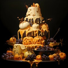 Obraz na płótnie Canvas halloween pumpkin cake 