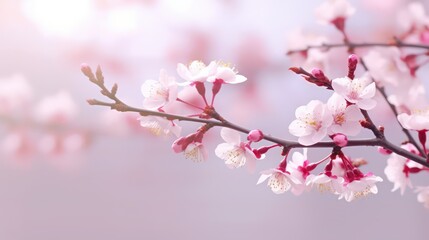 cherry blossom in spring time with soft focus and bokeh