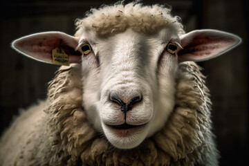 close up of a sheep - obrazy, fototapety, plakaty