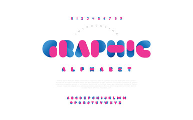Graphic  modern font alphabetical vector set
