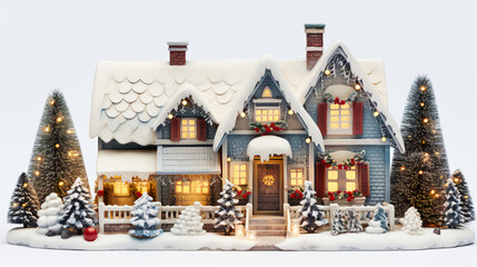 a Christmas house. Generative AI.