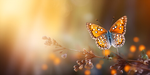 Blossom Magic Butterflies as Messengers of Summer Butterfly Bliss Nature's Messengers in the Summer Breeze Whispers of Summer Butterflies and Blossoms Unite. AI Generative