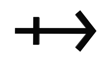 Fototapeta premium Black zodiac symbol of Archer isolated on transparent and white background. Horoscope concept. 3D render