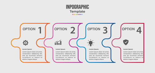 Vector Infographic thin line design with icons and 4 options or steps. Infographics for business concept