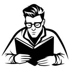 Vector silhouette of a man on white background