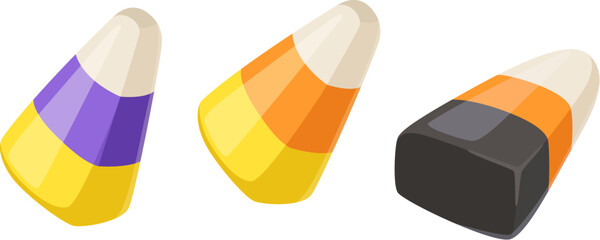 Halloween candy corn. Vector illustration on a white background.