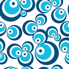 seamless pattern with blue evil eye vector