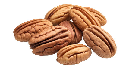Pecan nuts isolated on transparent or white background 