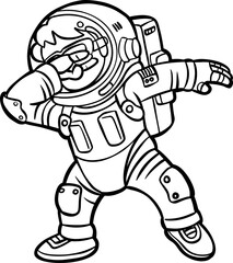 funny astronaut dabbing dance 

