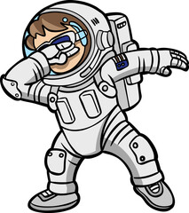 funny astronaut dabbing dance 

