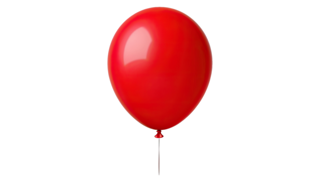 Red balloon isolated on transparent or white background