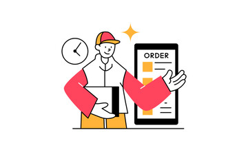 Obraz premium Delivery Service Illustration in flat style design for your business and many more