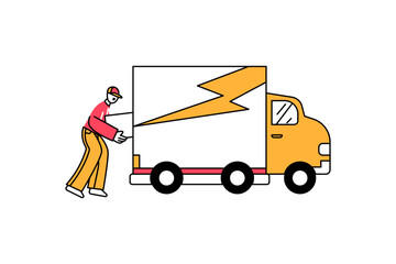 Delivery Service Illustration in flat style design for your business and many more