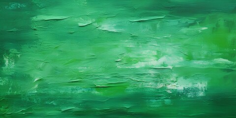 Texture of emerald paint abstract background. Oil painting on canvas. A fragment of a work of art, brush strokes of paint. Oil paint stains.
