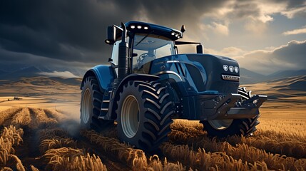 Tractor in the field, generative AI