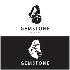 Luxury Polygon Diamond Crystal Line Art,Gem,Gemstone Emerald,Jade,Diamond, Gold, and Precious Jewelry Logo Design