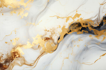 Marble with golden texture background Generative AI