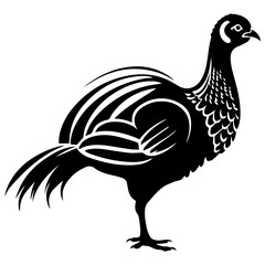 Silhouette turkey on white background. Farm animals collection. Icon