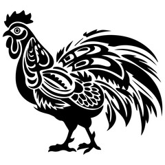 Silhouette turkey on white background. Farm animals collection. Icon