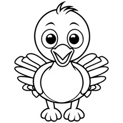 Silhouette turkey on white background. Farm animals collection. Icon