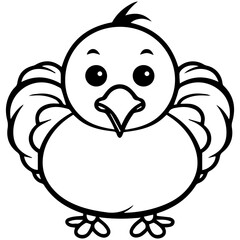 Silhouette turkey on white background. Farm animals collection. Icon