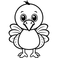 Silhouette turkey on white background. Farm animals collection. Icon